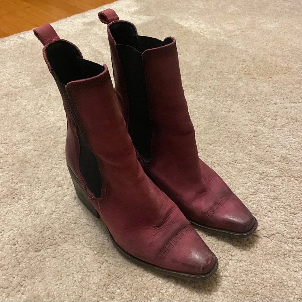Free people Chelsea Red Ankle Boots size 38 - Picture 4 of 7